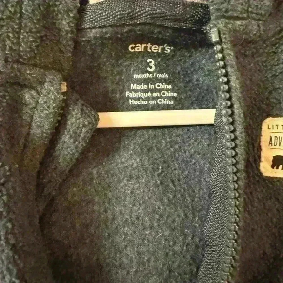 Carters size 3m fleece outfit with a hood. The hood has the cutest  ears EUC - Picture 2 of 3